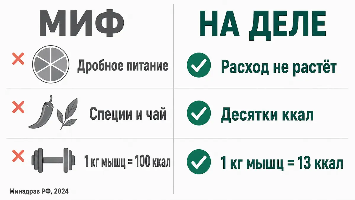 мифы и факты о том, как разогнать метаболизм: дробное питание, специи, жиросжигатели