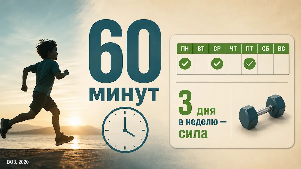 норма физической активности: спорт для похудения детей 60 минут в день