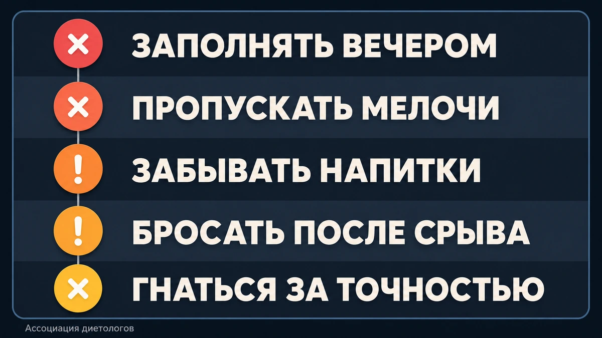 дневник питания: пять ошибок, из-за которых записи перестают работать