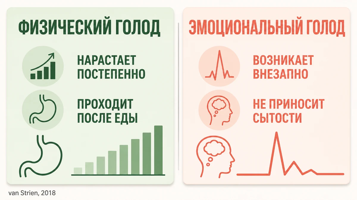 эмоциональное переедание: чем эмоциональный голод отличается от физического