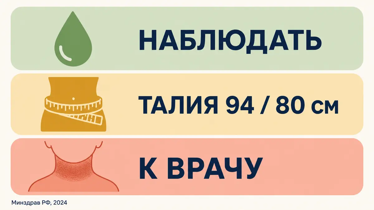 признаки инсулинорезистентности: талия, чёрный акантоз, давление, липиды