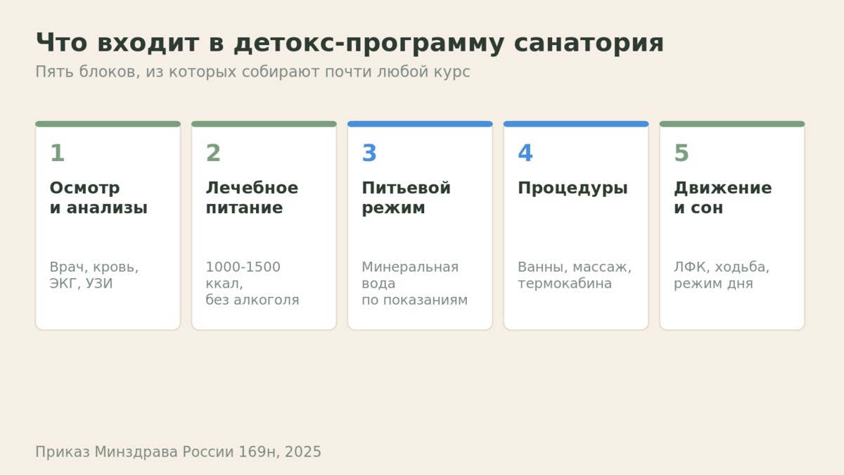Что входит в детокс-программу санатория: пять блоков курса