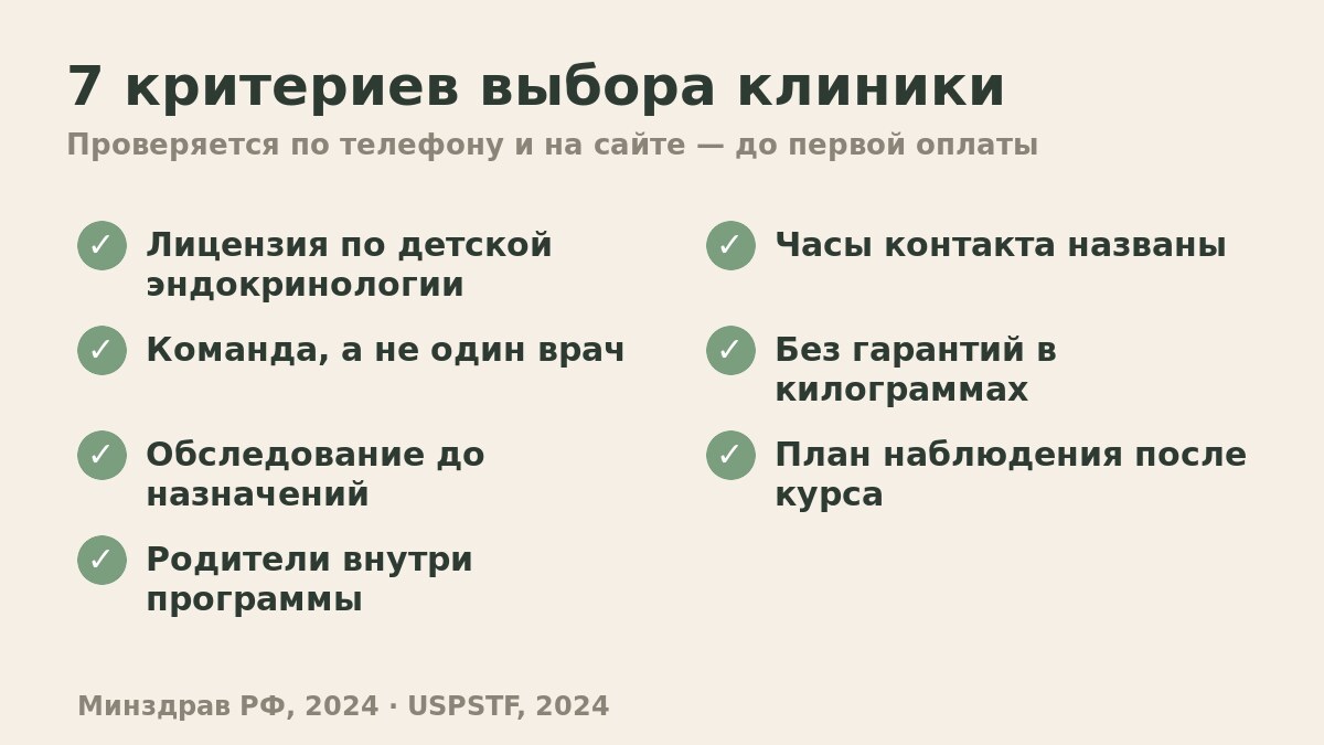 Лечение детского ожирения: чек-лист из 7 критериев выбора клиники для ребёнка
