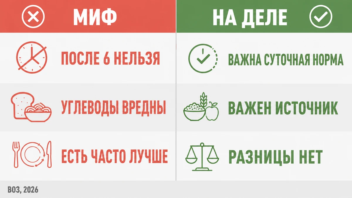 мифы о правильном питании и что говорят рекомендации ВОЗ